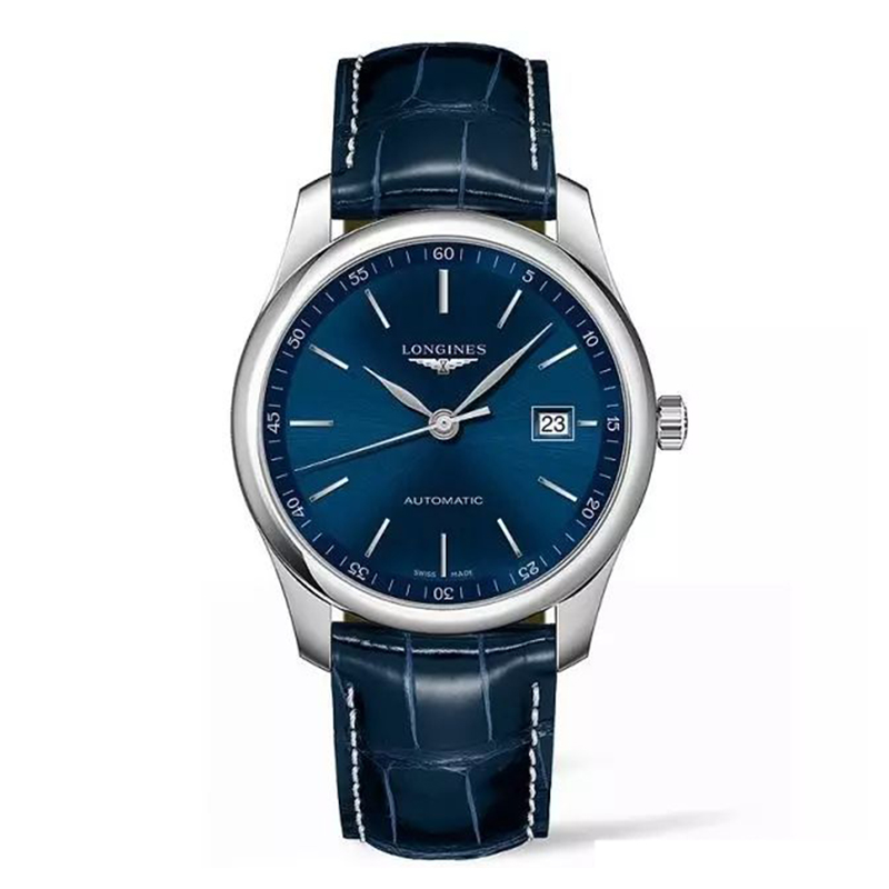 LONGINES/浪琴 瑞士手表 名匠系列日历自动机械男腕表 皮带蓝盘L2.793.4.92.2