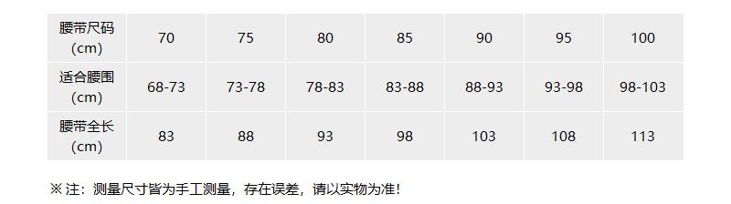 gucci女士皮带尺码表图片