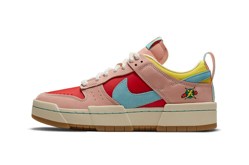 nike/耐克 dunk low disrupt 女款 爆竹 粉红蓝 热感应 新年 休闲鞋