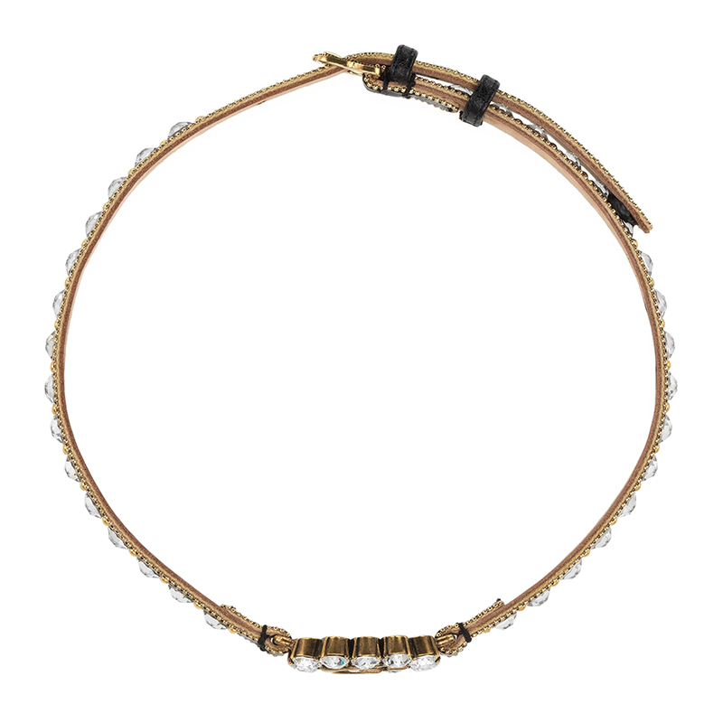 【包税】gucci/古驰 2021年春夏新款 黑色 双g皮革项圈553396i5