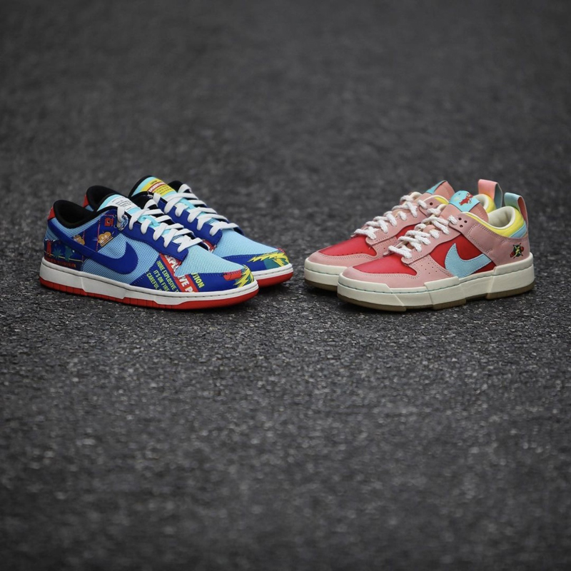 nike/耐克 dunk low cny 男女同款 蓝红鞭炮 双层刮刮乐撕撕乐 休闲鞋