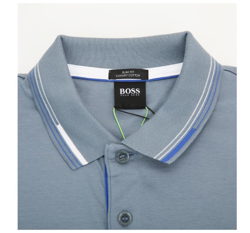 【国内现货】【21春夏新品】HUGO BOSS/雨果博斯 纯棉材质翻领男士短POLO