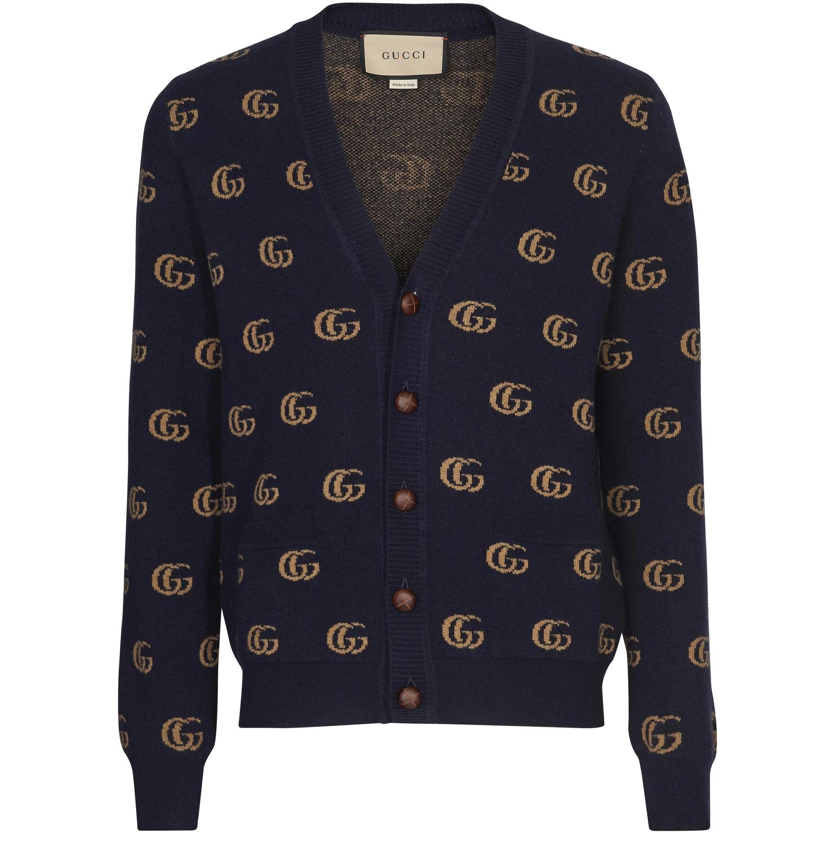 【包邮包税】 gucci古驰 21年春夏 男士 针织衫 cardigan guc7y474blu