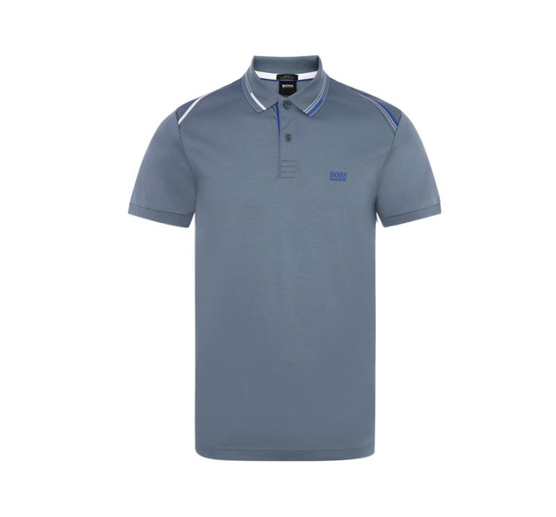 【国内现货】【21春夏新品】HUGO BOSS/雨果博斯 纯棉材质翻领男士短POLO