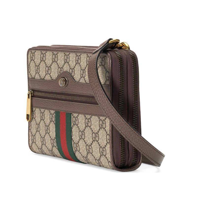 【GUCCI古驰 单肩包】【包税】【爆款主推】GUCCI/古驰 古琦女包 经典双G印花 红绿织带装饰 女士米色帆布时尚百搭单肩包 575722 ...