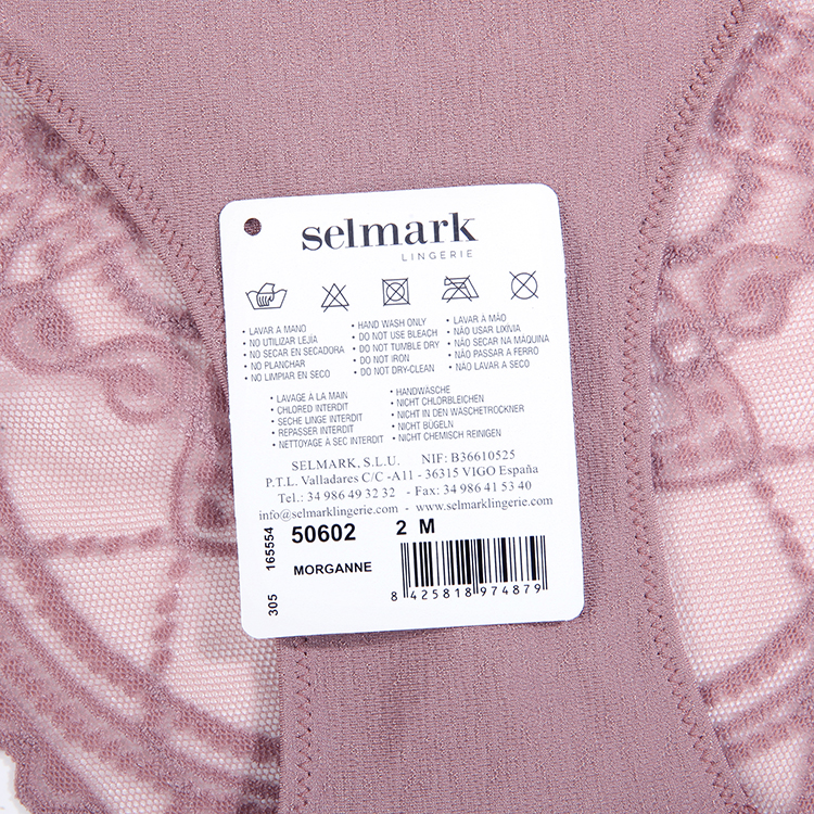 SELMARK/赛马可 21春夏新品欧洲进口透气文胸蕾丝比基尼型内裤 女士内衣套装5061702