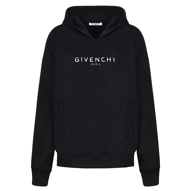 【包税】Givenchy/纪梵希 2021年早春新款 黑色纯棉 VINTAGE GIVENCHY PARIS超大连帽衫BWJ00B3Z0Y-001