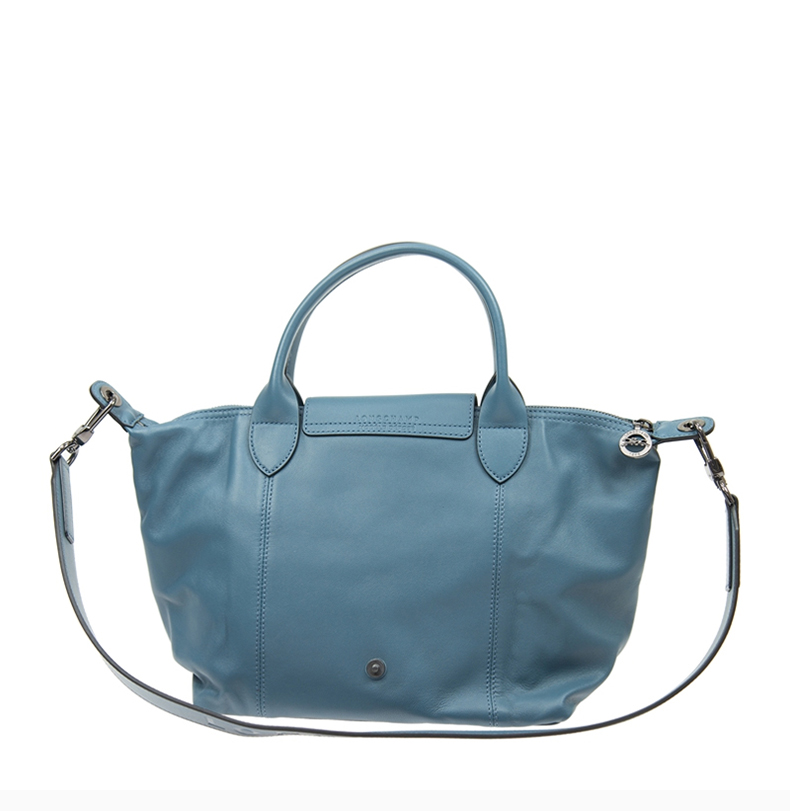 longchamp/珑骧 le pliage cuir系列女士纯色小羊皮短柄可折叠单肩包