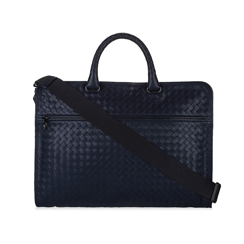 【包邮包税】bottega veneta/葆蝶家 宝缇嘉男包 男士深蓝色皮质编织