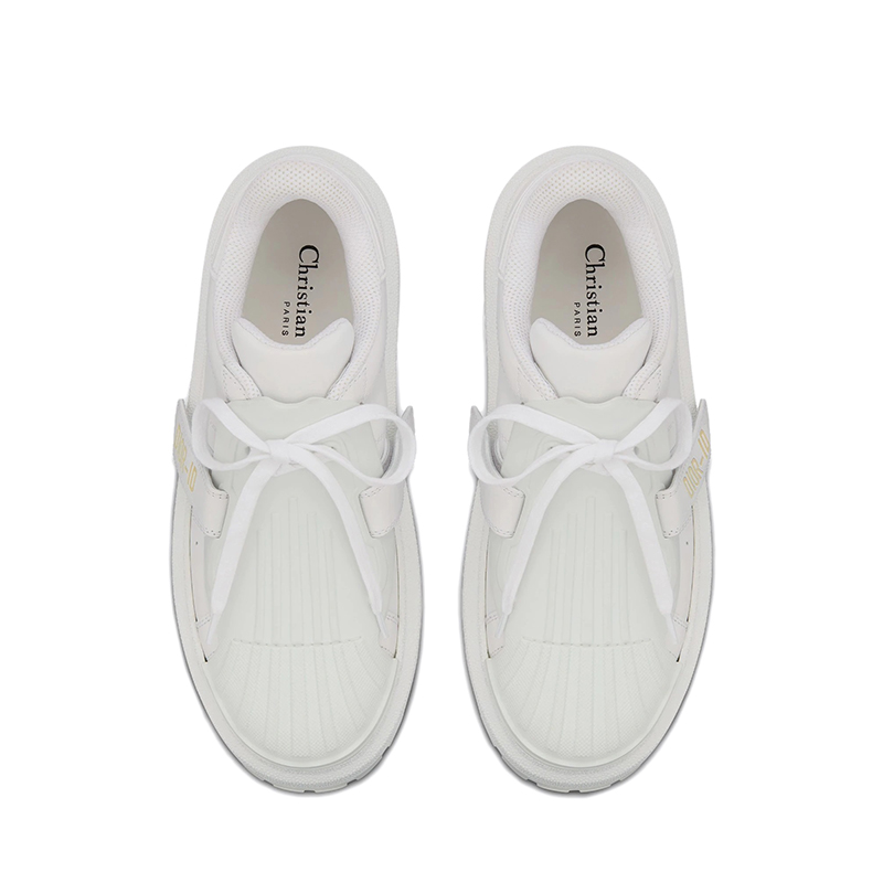 迪奥 21早春新款dior-id系列 女士白色小牛皮橡胶缺角厚底休闲小白鞋