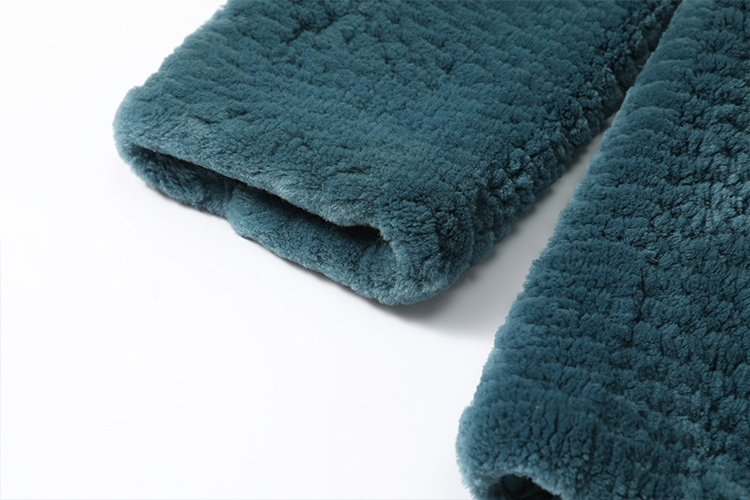 befurs/befurs 松柏的银霜绿 海狸绒剪绒蜂巢工艺轻熟中长款百搭香风