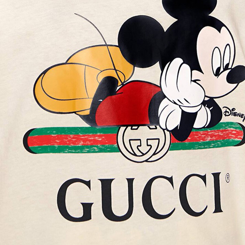 【春节不打烊】gucci/古驰 白色棉质米奇印花 女士短袖t恤 492347xjb7