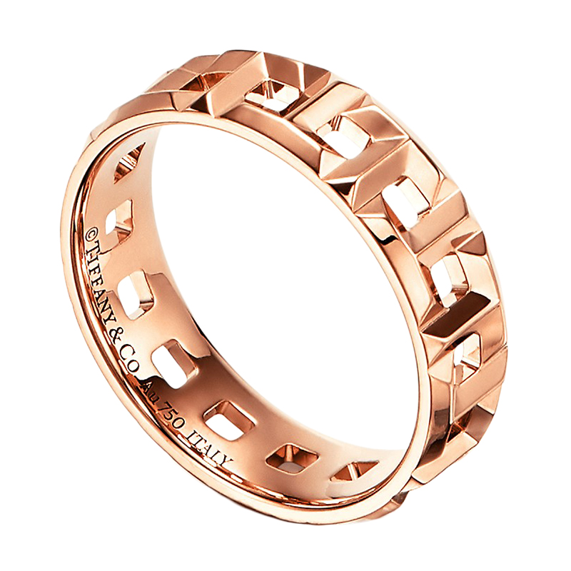 蒂芙尼 18k金 玫瑰金true 宽式戒指grp10610