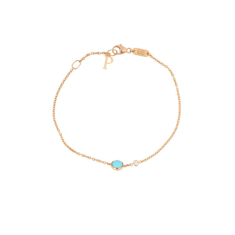 piaget/伯爵 女士带钻绿松石18k金手链(a级已使用)