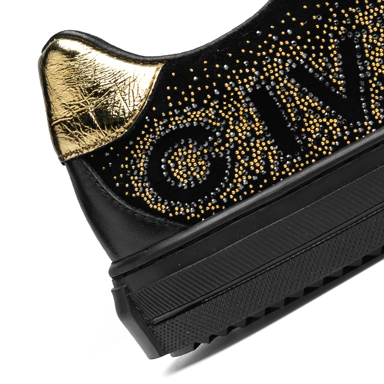 【21春夏新款】ferrero ross/费列罗斯 牛皮拼接羊京烫钻 男士时尚