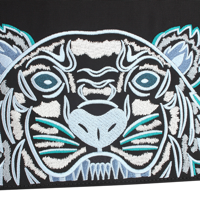 kenzo/高田贤三 中性男女款经典虎头图案刺绣拉链手拿包手提包