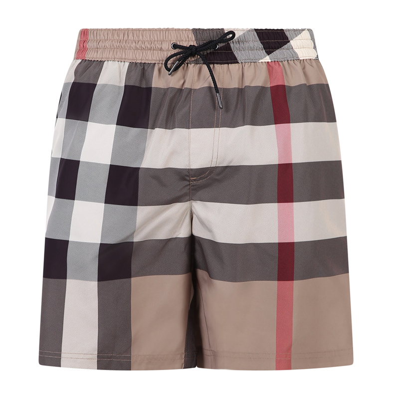 burberry/博柏利【21春夏】巴宝莉男女驼色格纹格纹抽绳式游泳裤五分