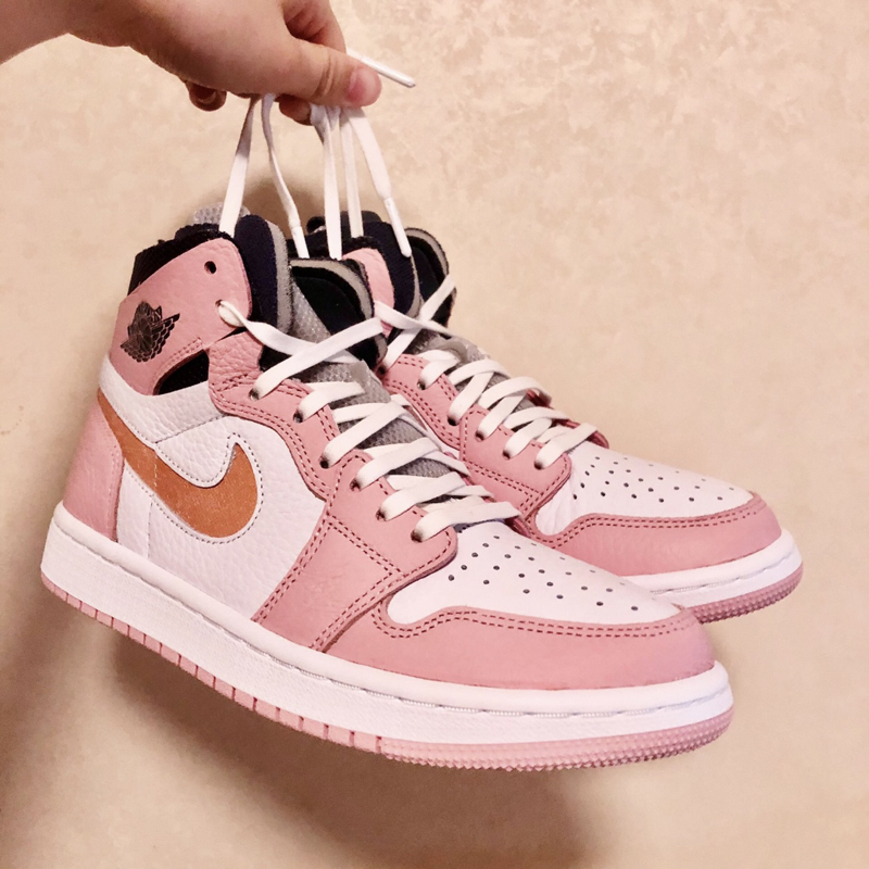 nike/耐克 air jordan 1 zoom 男女同款 aj1 情人节 樱花粉 高帮 情侣