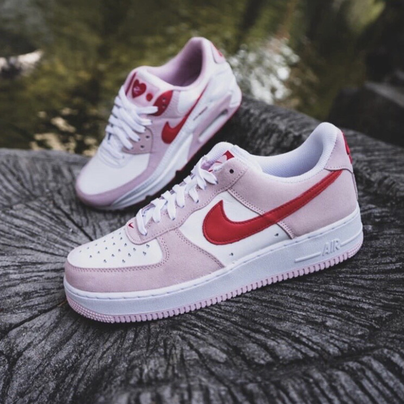 nike/耐克 air force 1 07 qs 男女同款 af1 情人節 粉紅 空軍一號