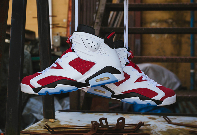 air jordan 6 carmine 男女同款 2021复刻 aj6 胭脂红 白红 gs情侣