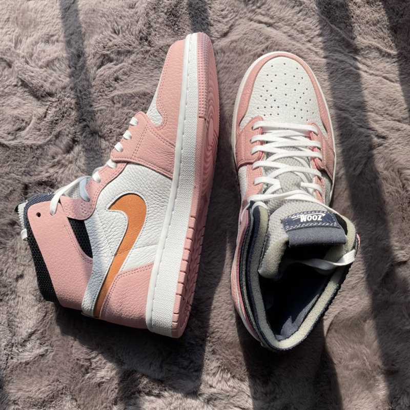 nike/耐克 air jordan 1 zoom 男女同款 aj1 情人节 樱花粉 高帮 情侣