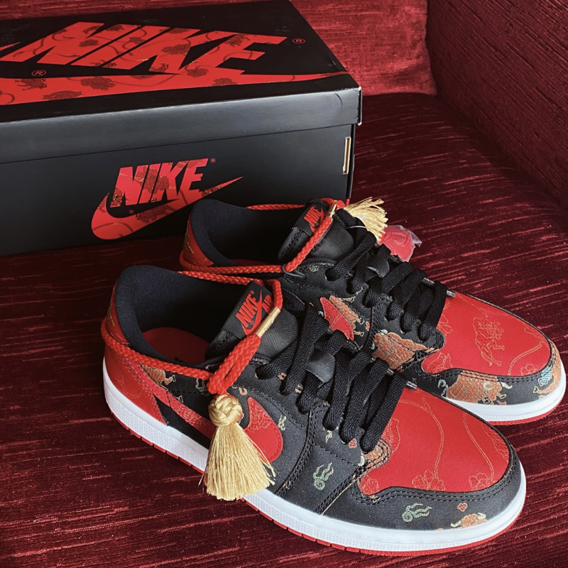 nike/耐克 air jordan 1 low cny 男女同款 aj1 中国年 黑红金 低帮