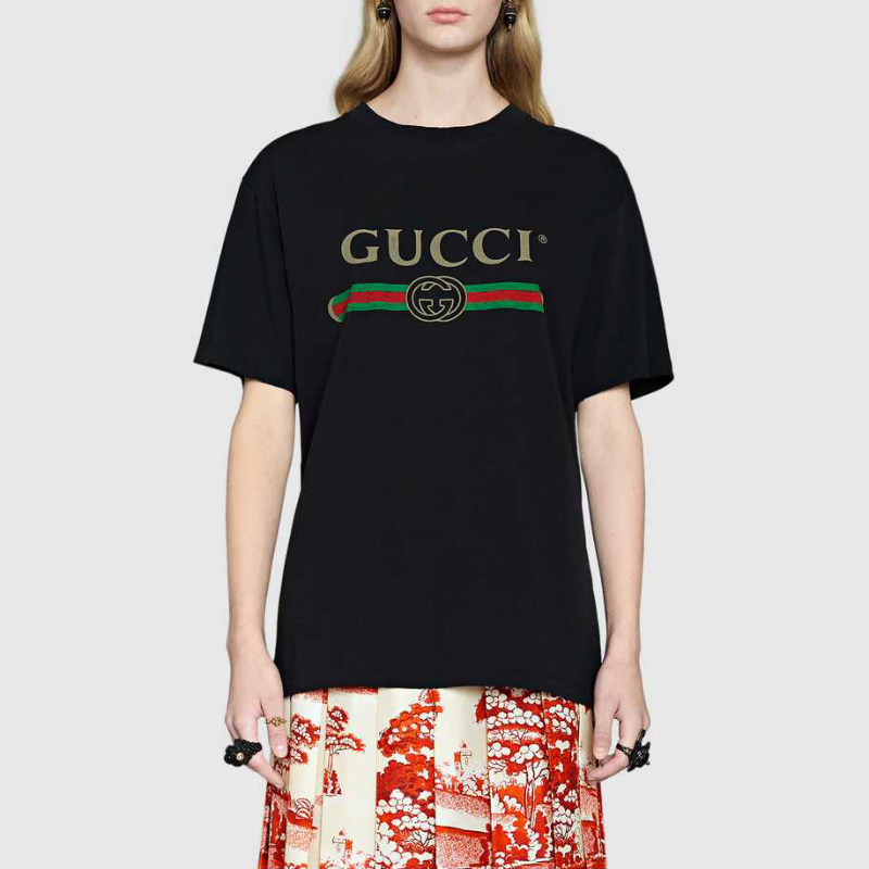 【gucci古馳 女士短袖t恤】【預售】gucci/古馳 gucci標識印花超大