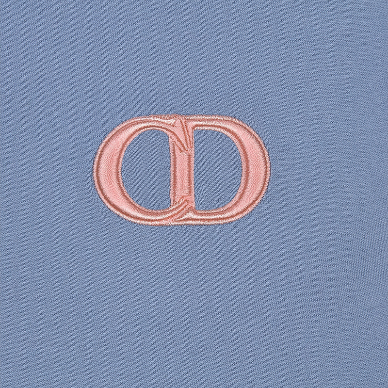 【包税】dior/迪奥 21春夏新款 男士蓝色纯棉粉色"cd图标"刺绣圆领