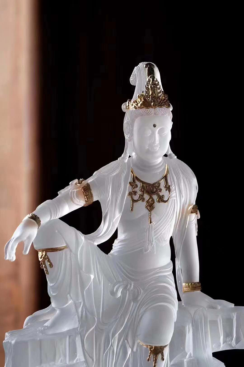 zhuyingzhai/竹影斋 琉璃自在观音 佛像摆件 禅意装饰