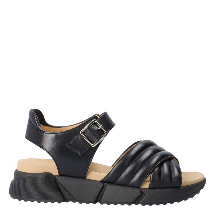 giovanni fabiani意大利进口女鞋黑色交叉带小牛皮凉鞋 平跟凉鞋 s2