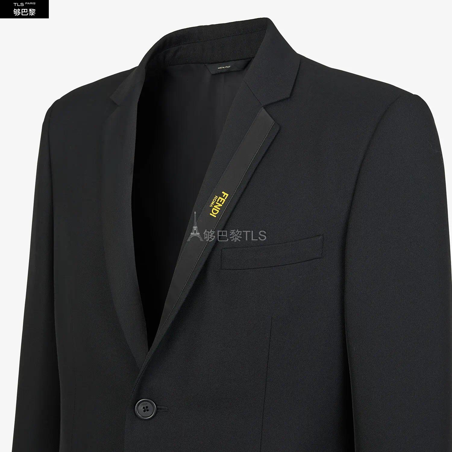 【包邮包税】 fendi芬迪 21年春夏 男士 夹克 黑色羊毛休闲西装 fj