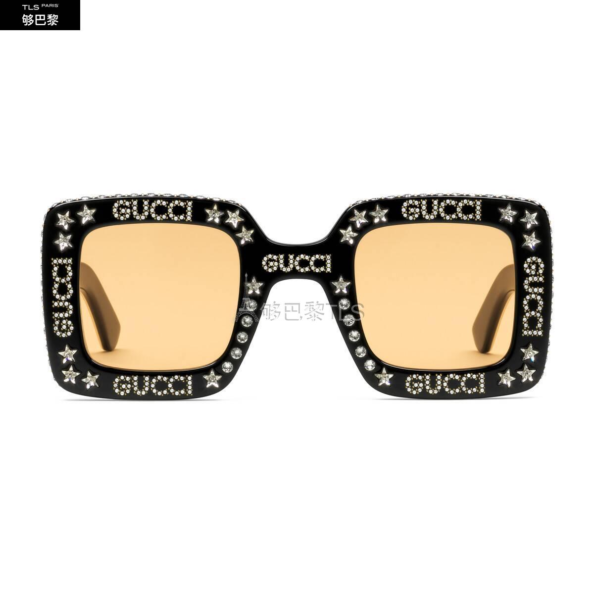 【包邮包税】 gucci古驰 21年春夏 女士 水晶方形镜框太阳眼镜 623894