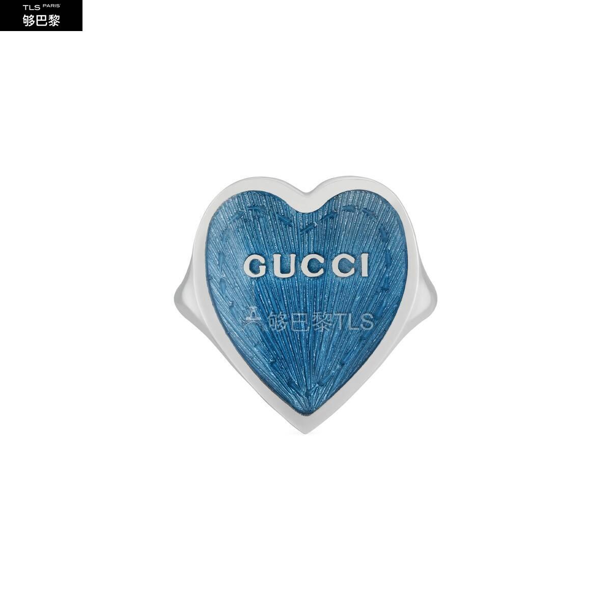 【包邮包税】 gucci古驰 21年春夏 女士 gucci珐琅爱心戒指 634805 j