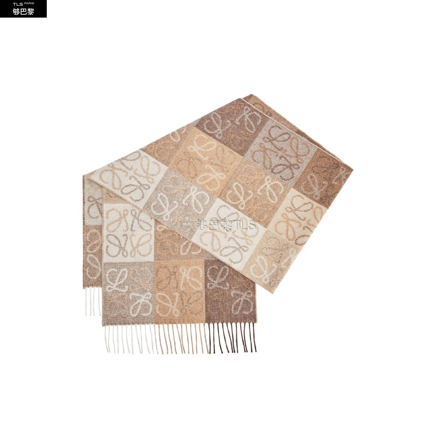 【包邮包税】 loewe罗意威 21年春夏 女士 围巾 anagram 羊毛和羊绒