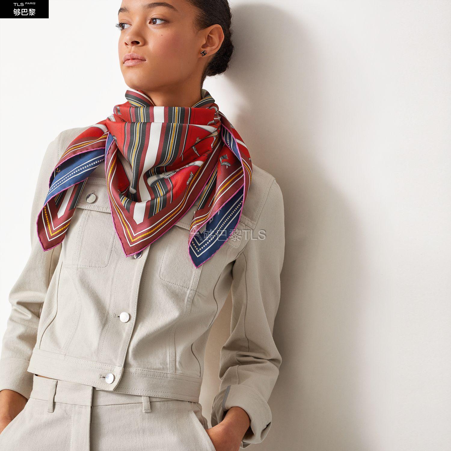 【包邮包税】 hermes爱马仕 21年春夏 女士 丝巾 carre 90 double