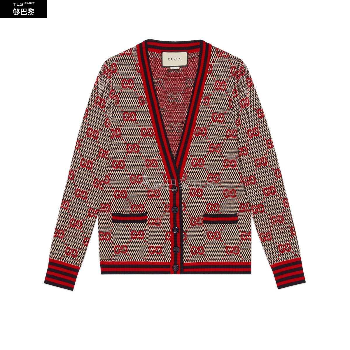 【包邮包税】 gucci古驰 21年春夏 女士 gg提花羊毛开衫 644779 xkbor