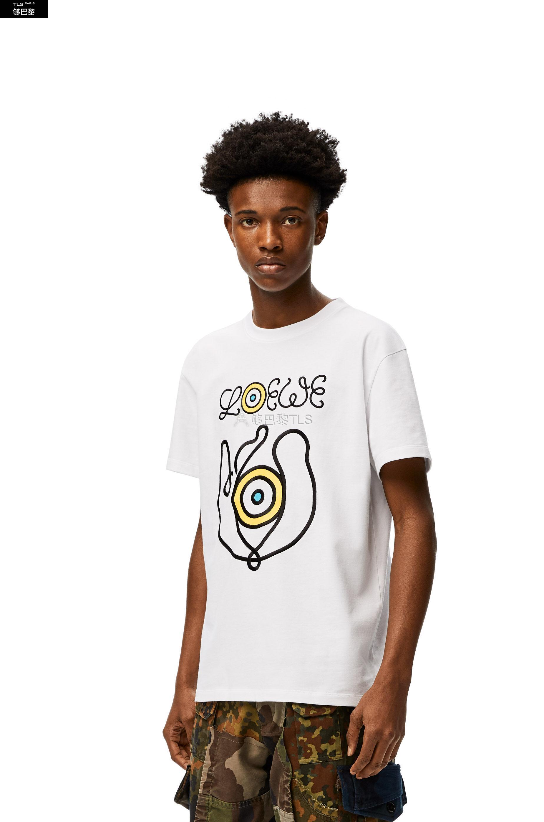 【包邮包税】 loewe罗意威 21年春夏 男士 短袖t恤 棉质刺绣t恤 h66