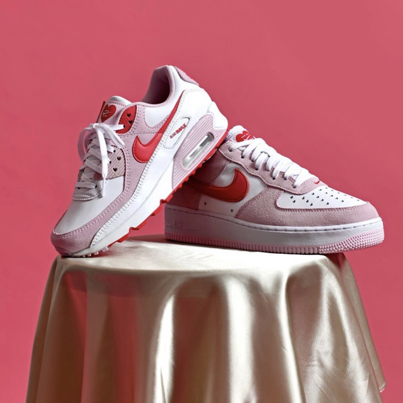 nike/耐克 air max 90 女款 2021春夏 白粉 情人节限定 休闲鞋跑步鞋