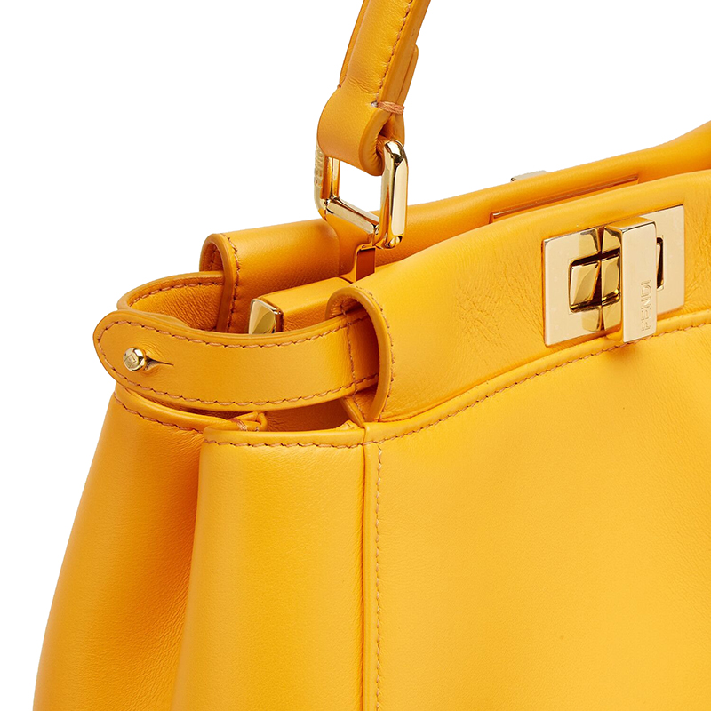 【包税】fendi/芬迪 21早春新款 peekaboo iconic 橙色小羊皮 女士