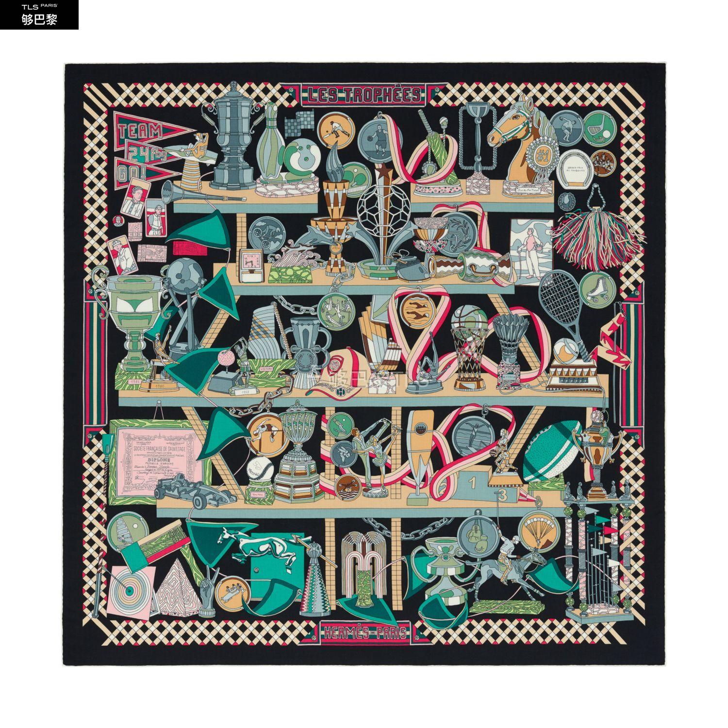 【包邮包税】 hermes爱马仕 21年春夏 女士 丝巾 chale 140 les