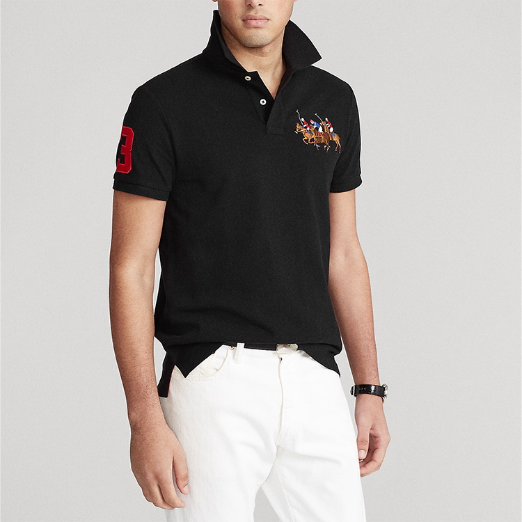男装2021年春季定制修身版型三匹小马图案polo衫13143男士短polo