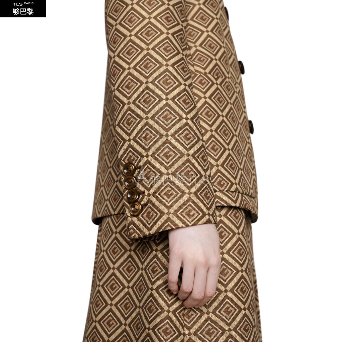 【包邮包税】 gucci古驰 21年春夏 女士 gg棋盘格提花夹克 619252 zad