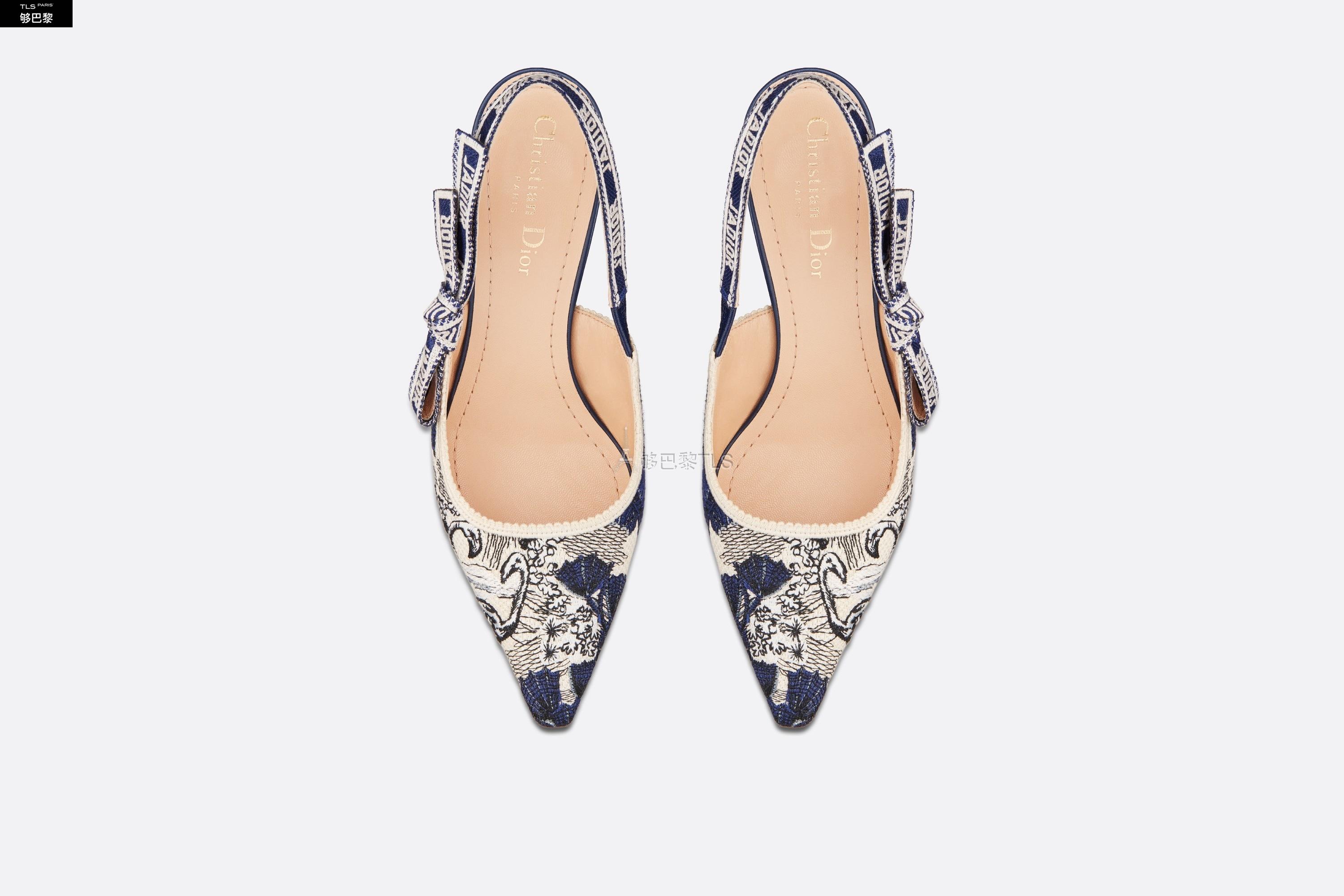 【包邮包税】 dior迪奥 21年春夏 女士 高跟鞋 露跟高跟鞋-蓝色和米