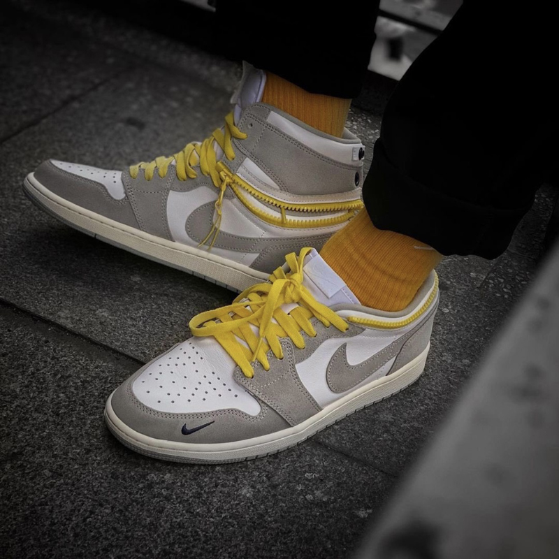 nike/耐克 air jordan 1 switch 男款 aj1 烟灰 拉链 换帮 板鞋篮球鞋