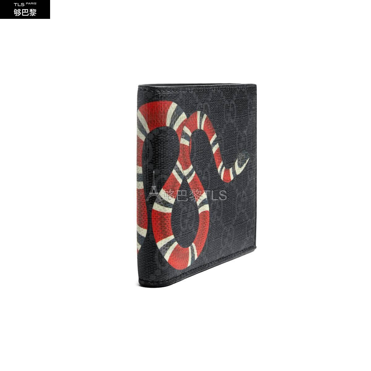 gucci古驰 21年春夏 男士 珊瑚蛇印花高*w*级人造帆布钱包 451268 k