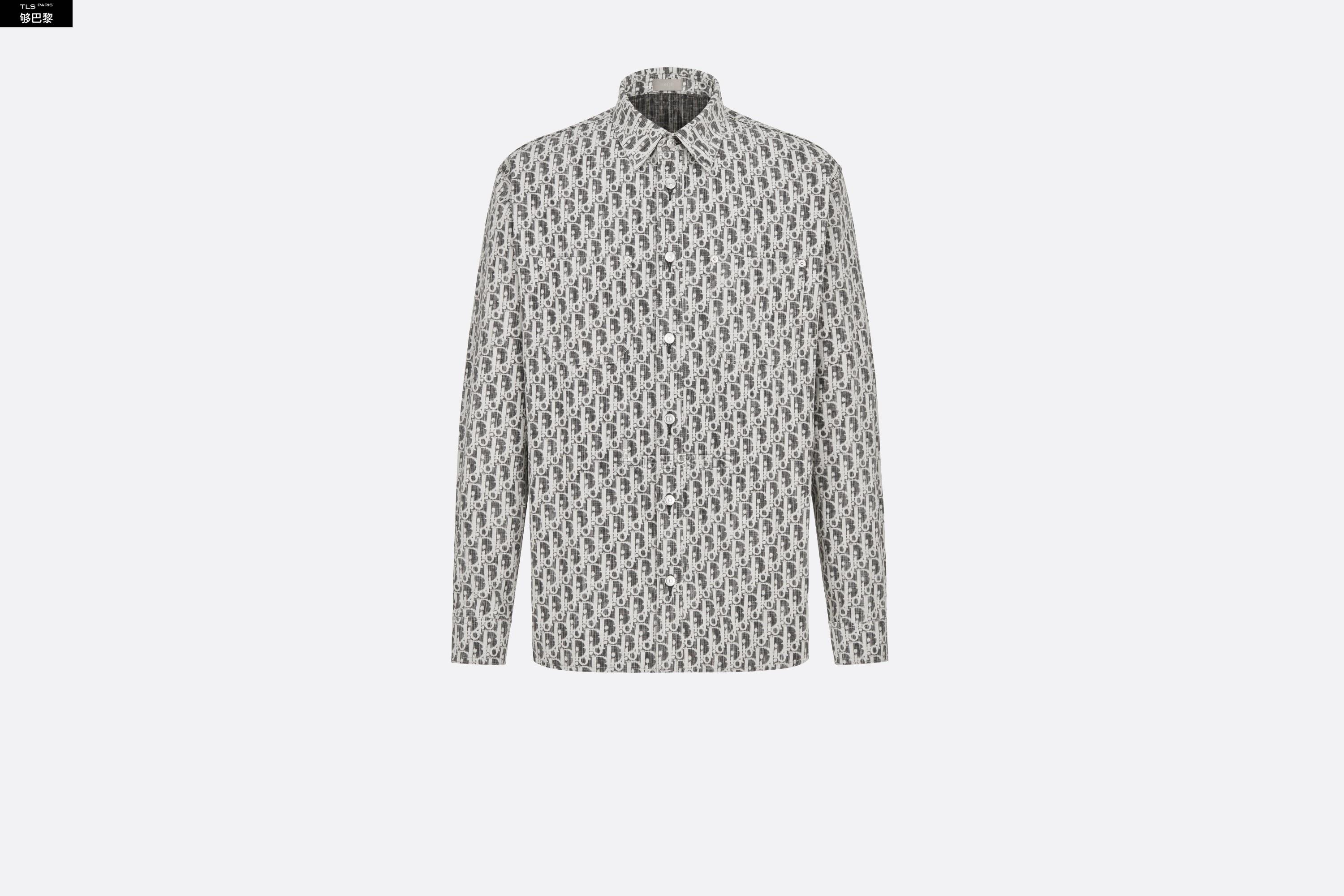 dior迪奥 21年春夏 男士 长袖衬衫 外套衬衫-黑色棉质牛仔布-oblique