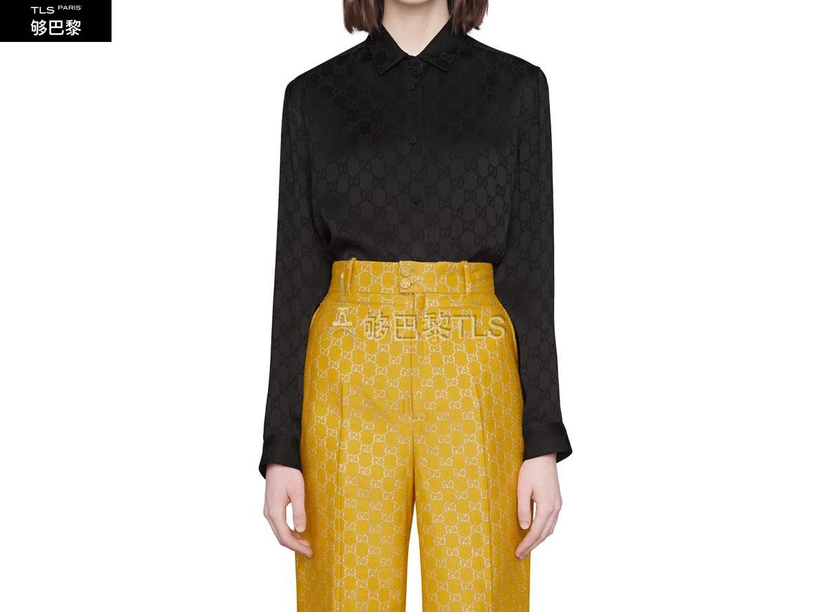 【包邮包税】 gucci古驰 21年春夏 女士 gg双绉真丝衬衫 627773 zaejf