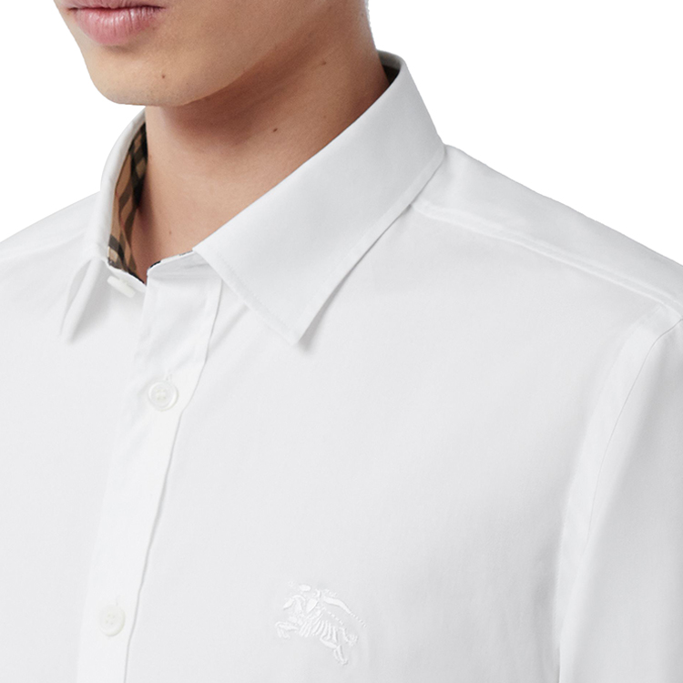 burberry/博柏利 马术骑士绣标弹力男士长袖衬衫 8024523 1