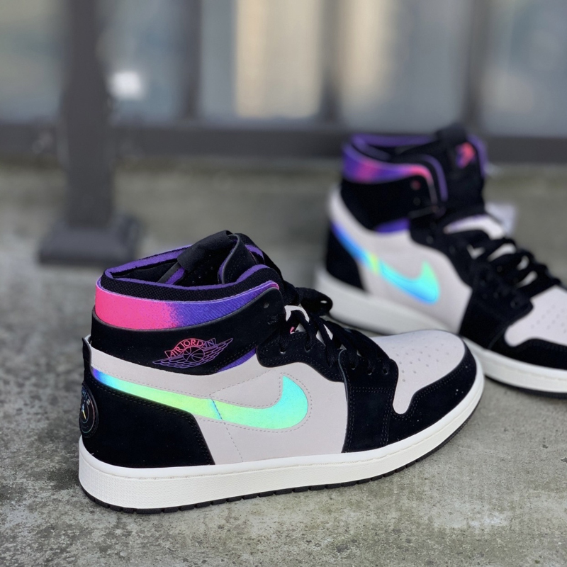 nike/耐克 air jordan 1 zoom psg 男款 aj1 黑白紫 大巴黎 板鞋篮球