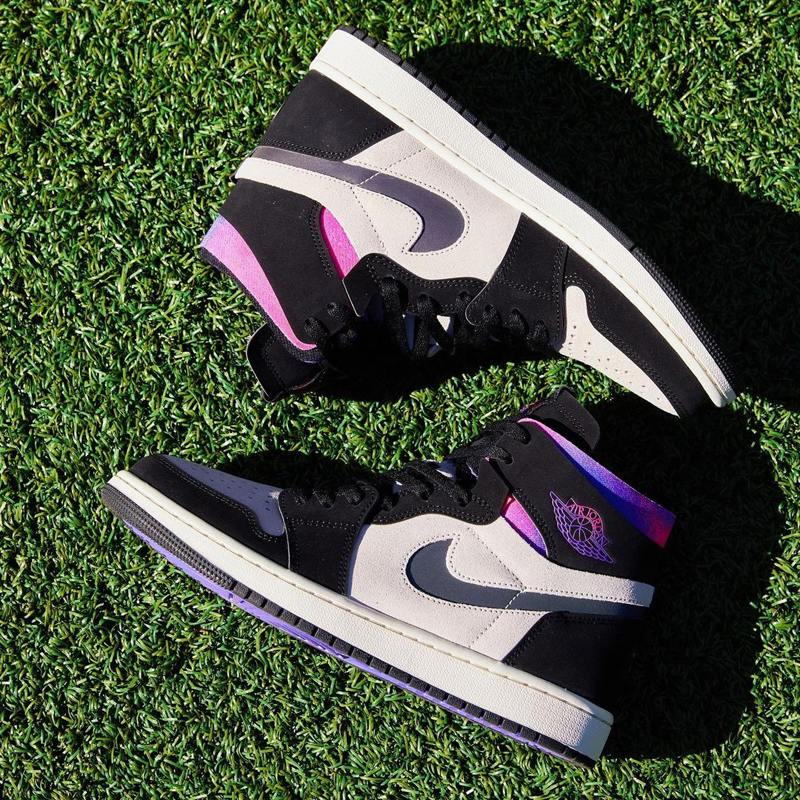 nike/耐克 air jordan 1 zoom psg 男款 aj1 黑白紫 大巴黎 板鞋篮球